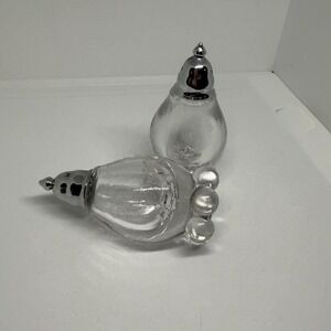 VTG Imperial Glass‎ Candlewick Salt & Pepper Shakers Ball Footed Clear Glass 50s